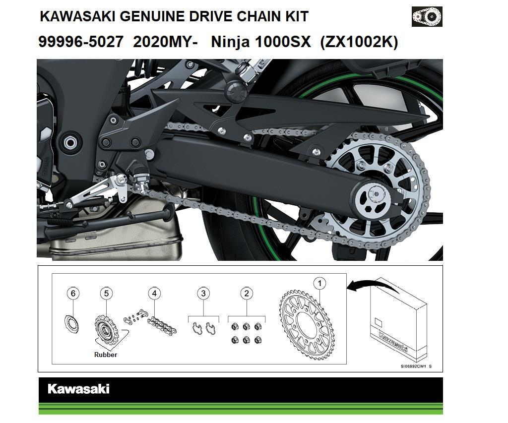 Kit chaîne et pignons d’origine Ninja 1000SX (ZXT02K)